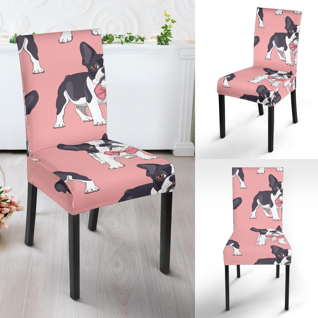 Tuxedo Bulldog Pattern Print Chair Cover-grizzshop