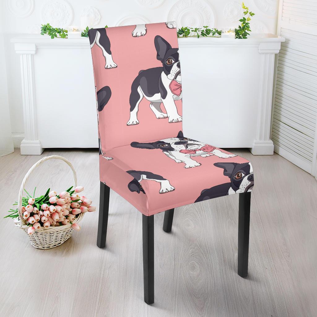 Tuxedo Bulldog Pattern Print Chair Cover-grizzshop