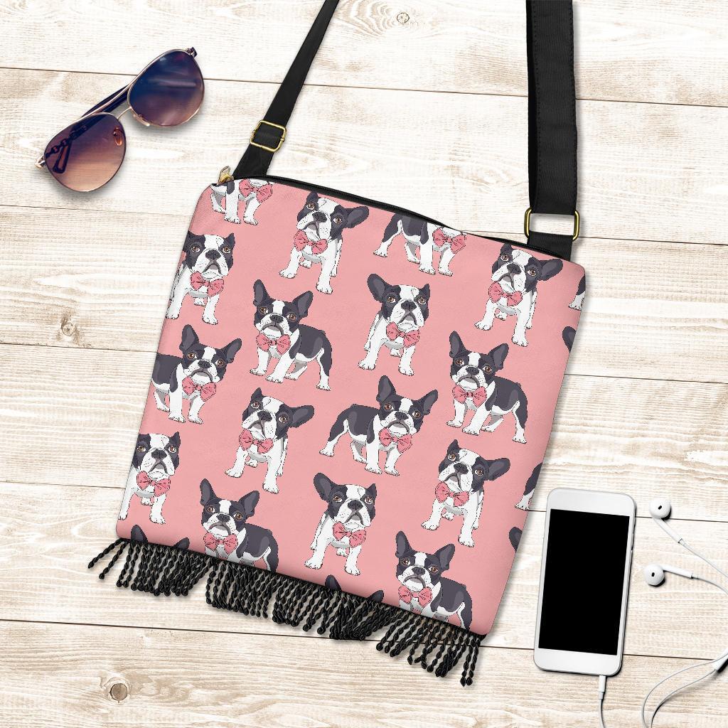 Tuxedo Bulldog Pattern Print Crossbody Bags-grizzshop