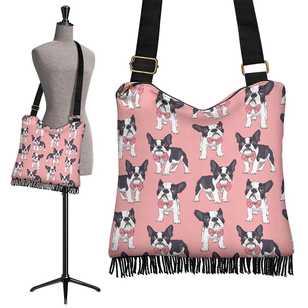 Tuxedo Bulldog Pattern Print Crossbody Bags-grizzshop