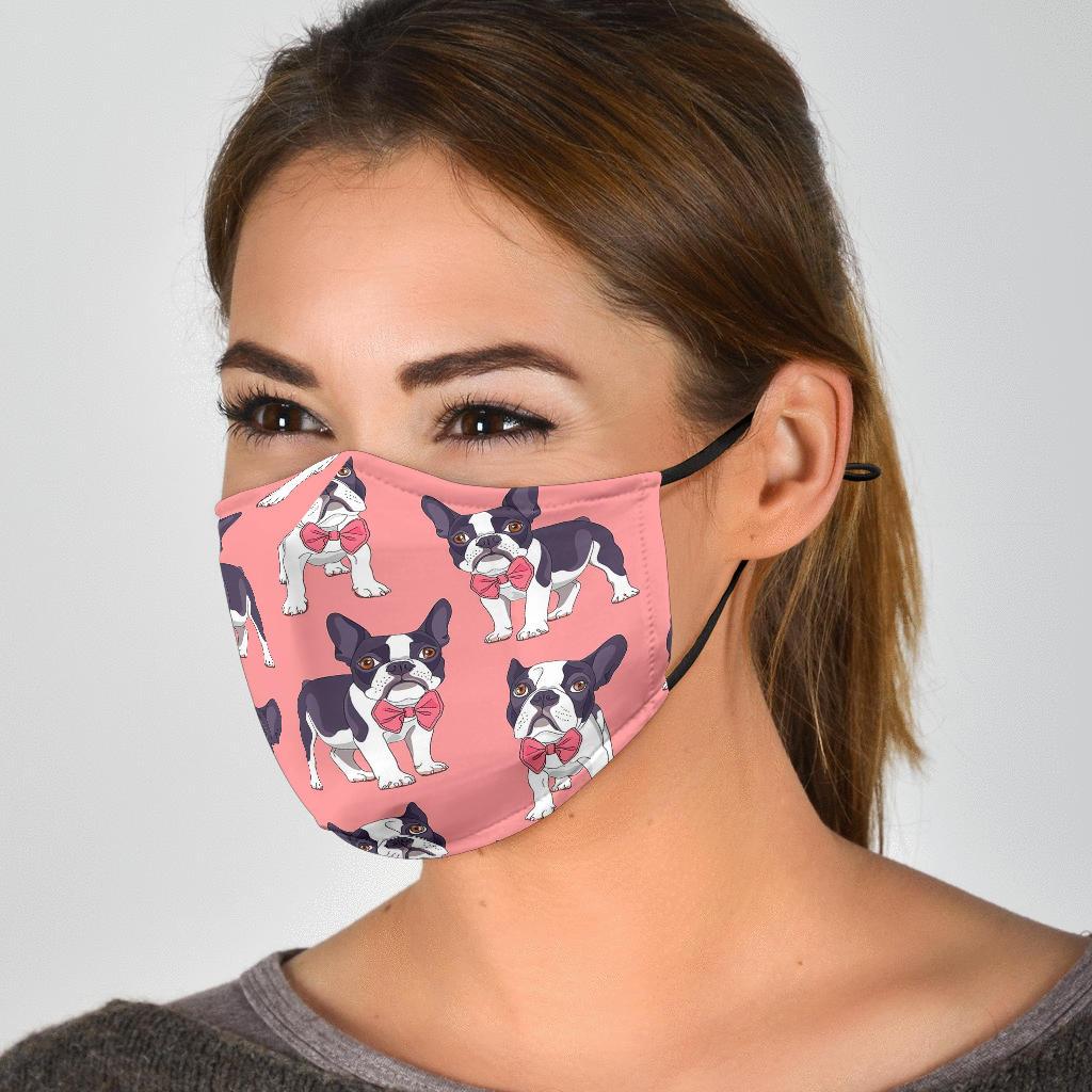 Tuxedo Bulldog Pattern Print Face Mask-grizzshop