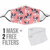 Tuxedo Bulldog Pattern Print Face Mask-grizzshop