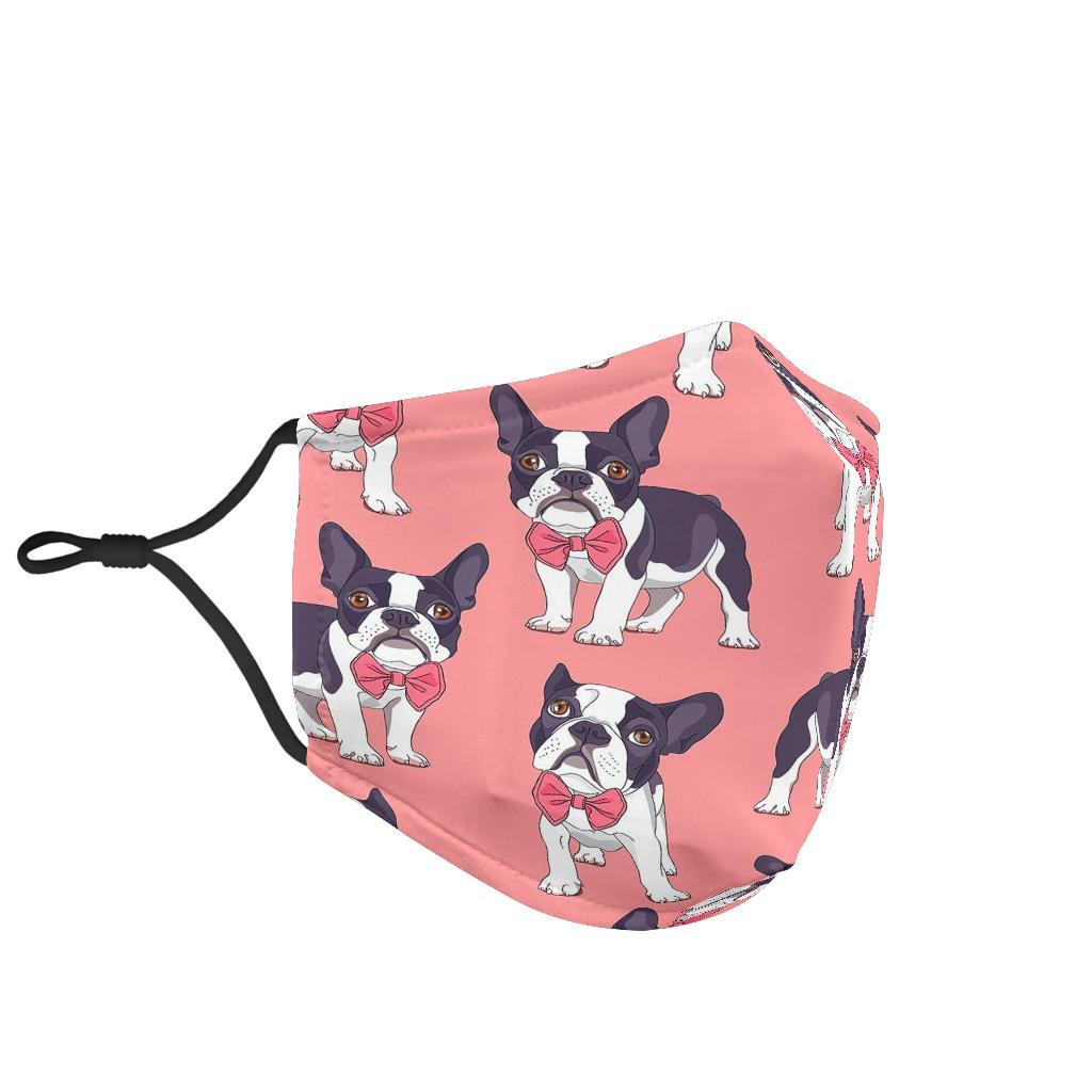 Tuxedo Bulldog Pattern Print Face Mask-grizzshop