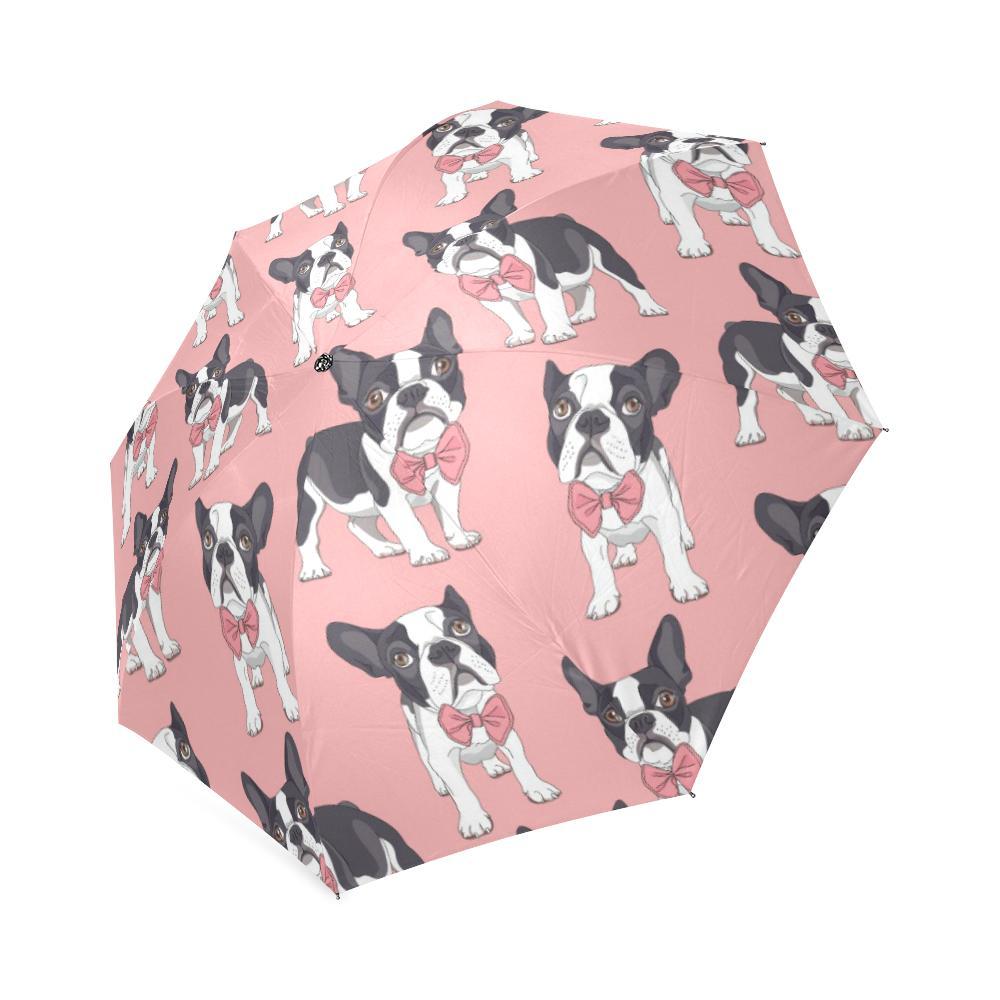 Tuxedo Bulldog Pattern Print Foldable Umbrella-grizzshop
