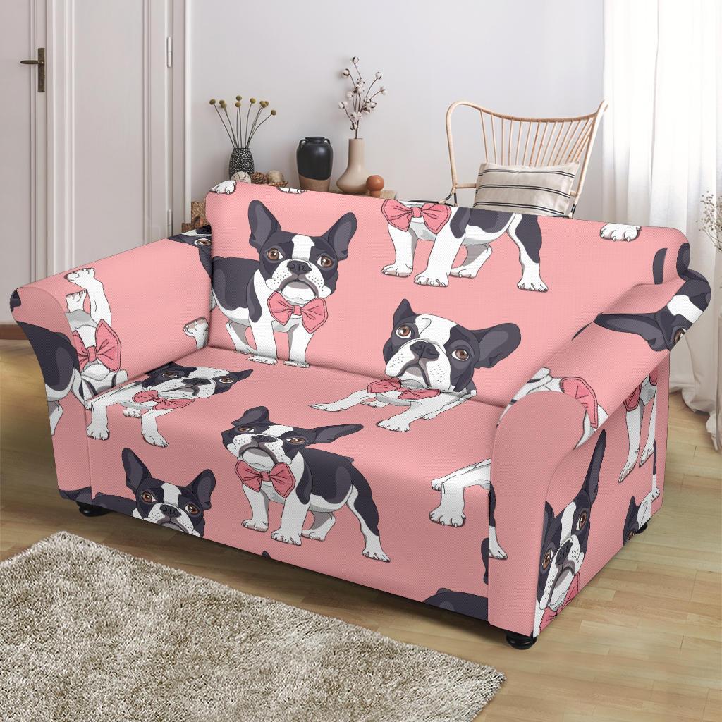 Tuxedo Bulldog Pattern Print Loveseat Cover-grizzshop