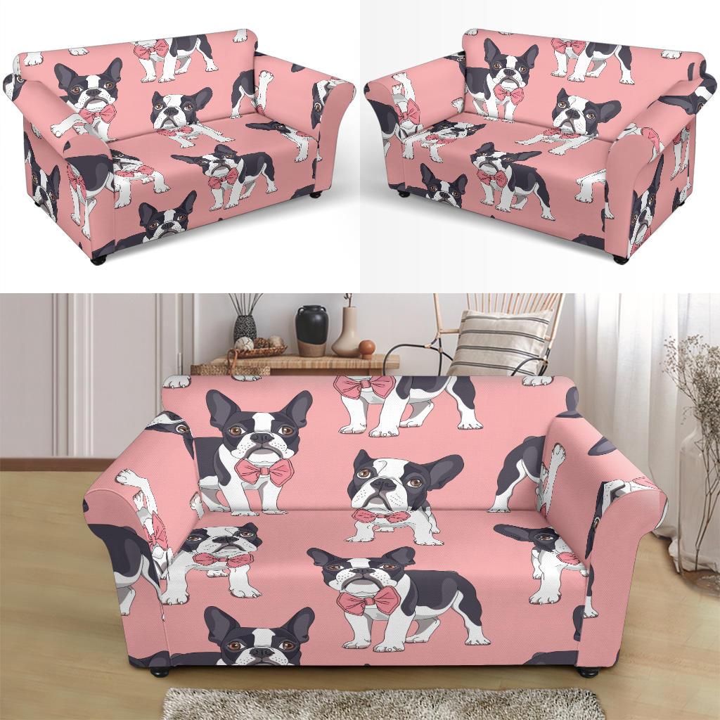 Tuxedo Bulldog Pattern Print Loveseat Cover-grizzshop