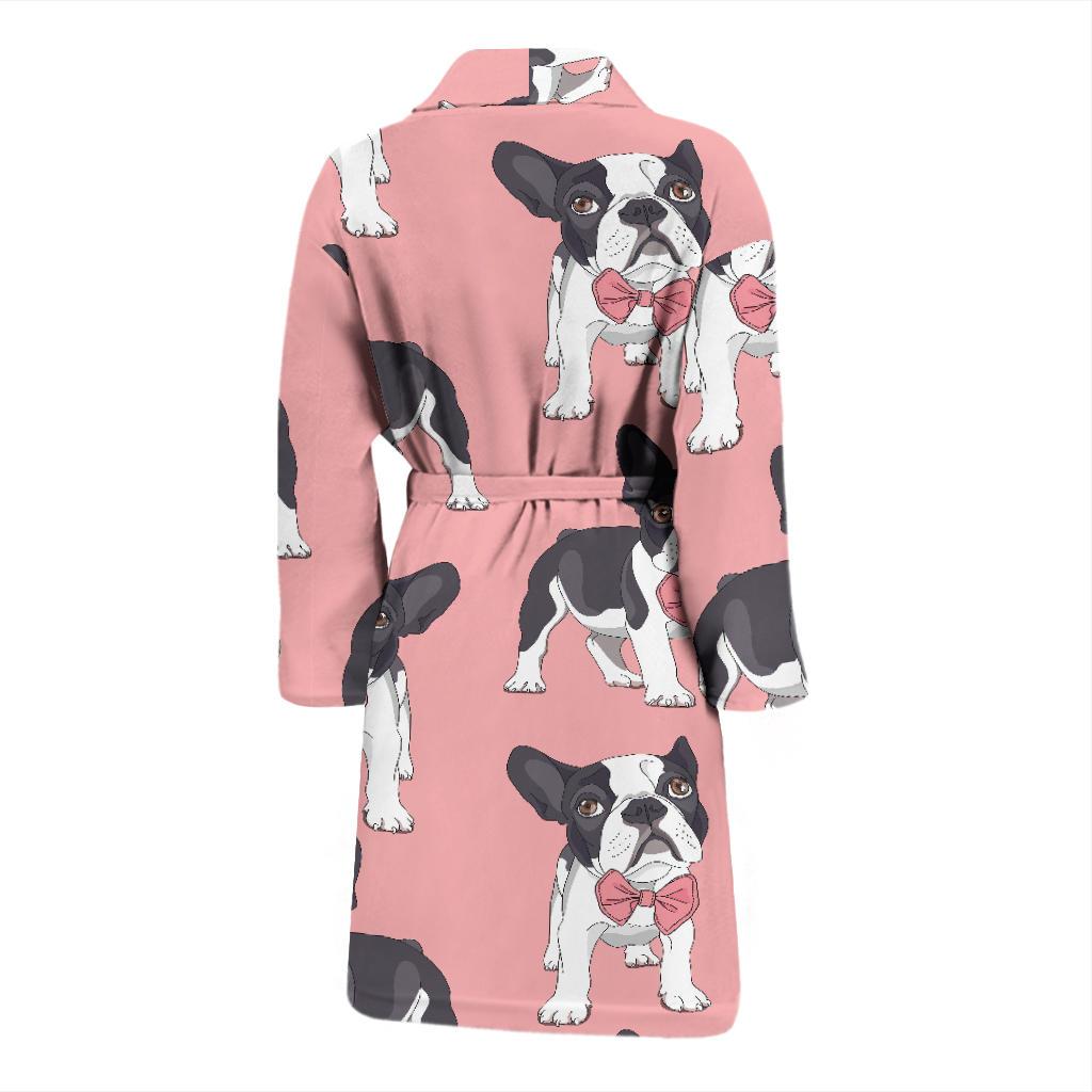 Tuxedo Bulldog Pattern Print Men Long Robe-grizzshop