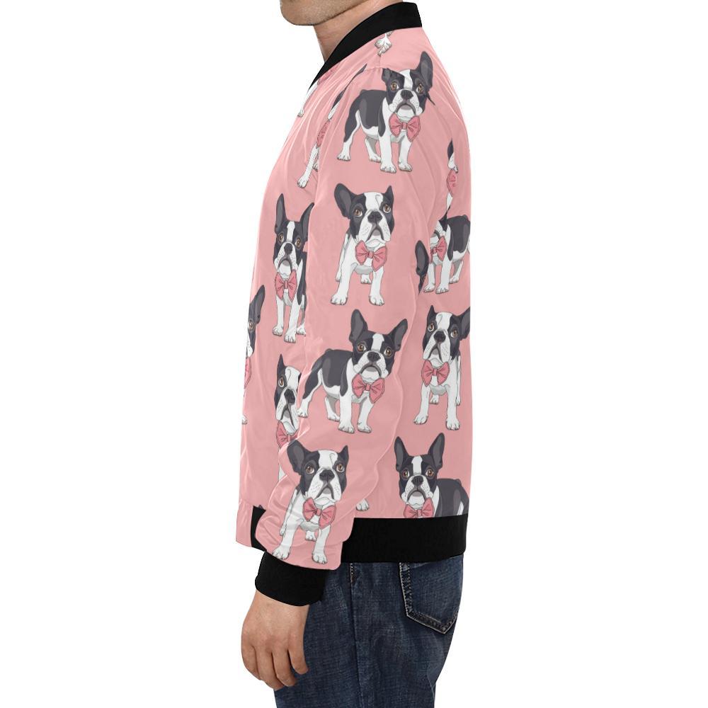 Tuxedo Bulldog Pattern Print Men's Bomber Jacket-grizzshop