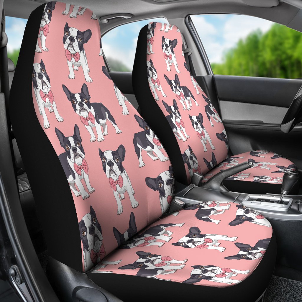 Tuxedo Bulldog Pattern Print Universal Fit Car Seat Cover-grizzshop