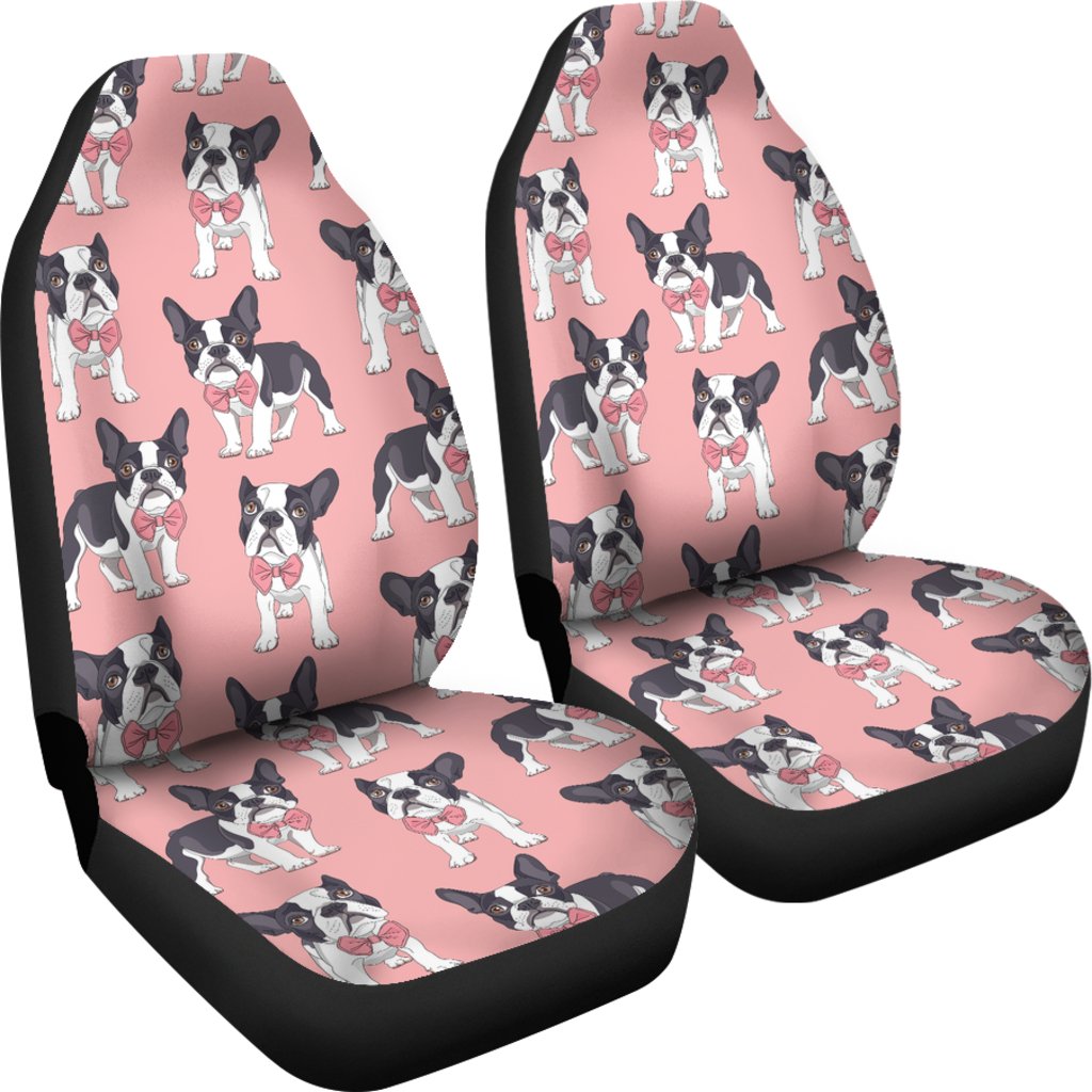 Tuxedo Bulldog Pattern Print Universal Fit Car Seat Cover-grizzshop