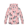 Tuxedo Bulldog Pattern Print Women Pullover Hoodie-grizzshop