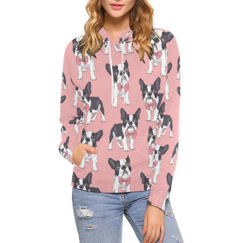 Tuxedo Bulldog Pattern Print Women Pullover Hoodie-grizzshop