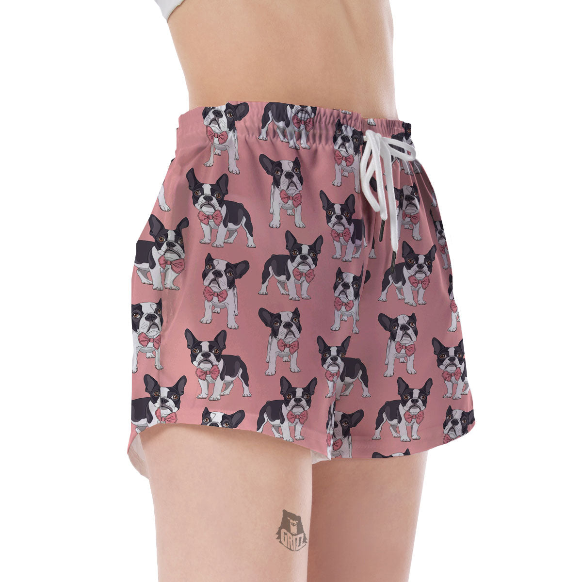 Tuxedo Bulldog Pattern Print Women's Shorts-grizzshop