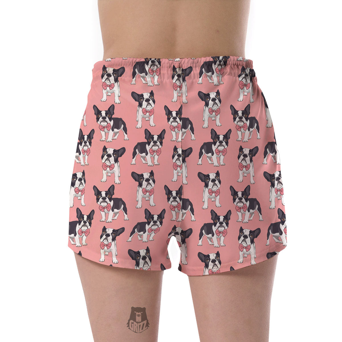 Tuxedo Bulldog Pattern Print Women's Shorts-grizzshop