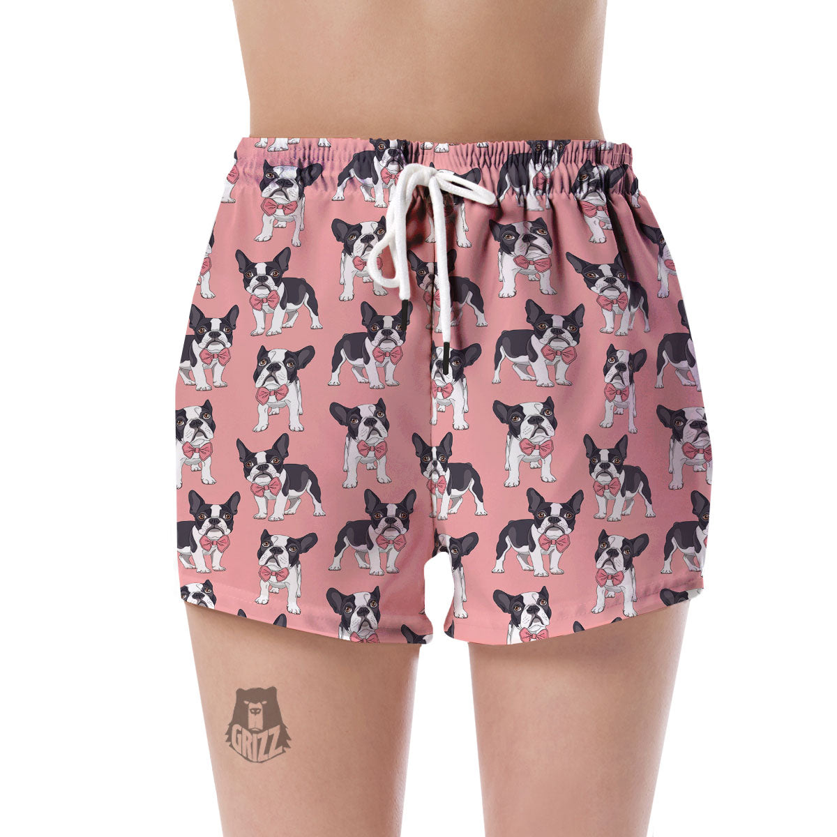 Tuxedo Bulldog Pattern Print Women's Shorts-grizzshop