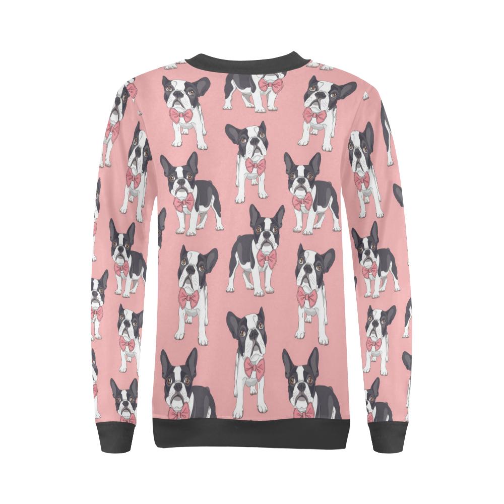 Tuxedo Bulldog Pattern Print Women's Sweatshirt-grizzshop