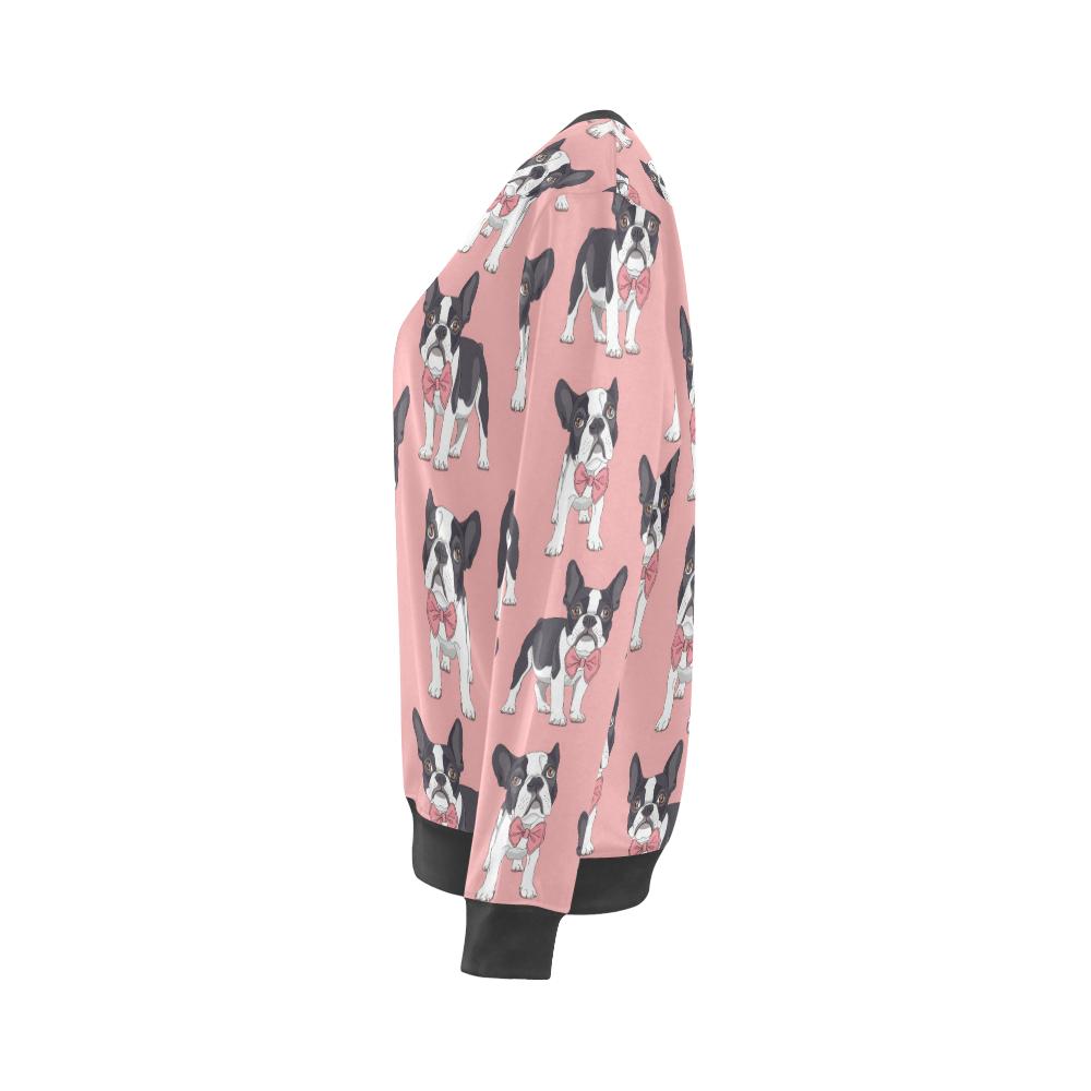 Tuxedo Bulldog Pattern Print Women's Sweatshirt-grizzshop