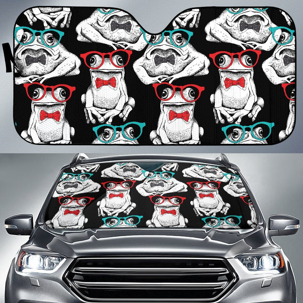 Tuxedo Frog Pattern Print Car Sun Shade-grizzshop