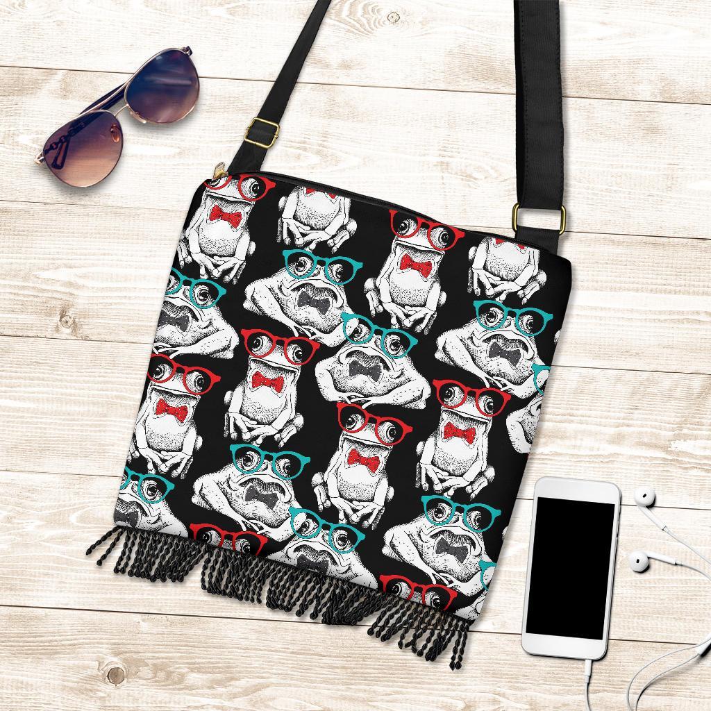 Tuxedo Frog Pattern Print Crossbody Bags-grizzshop