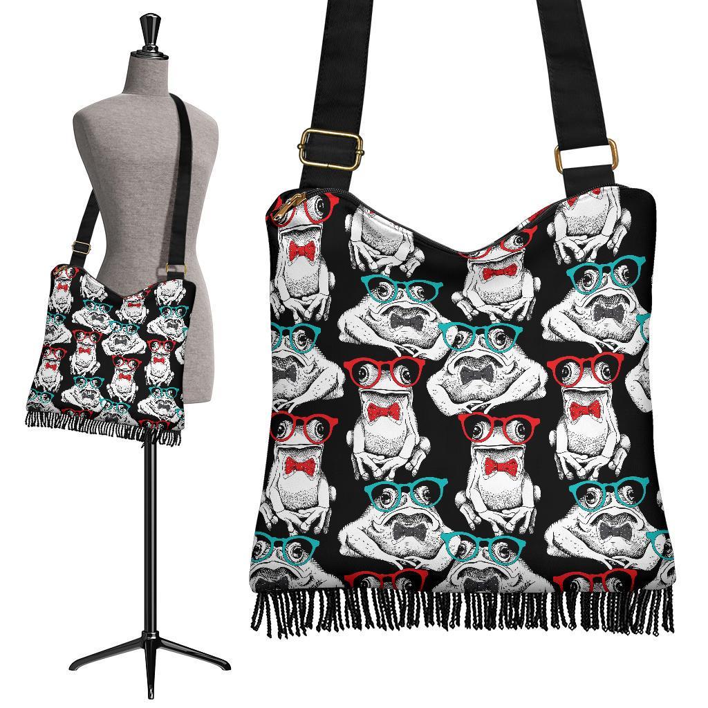 Tuxedo Frog Pattern Print Crossbody Bags-grizzshop