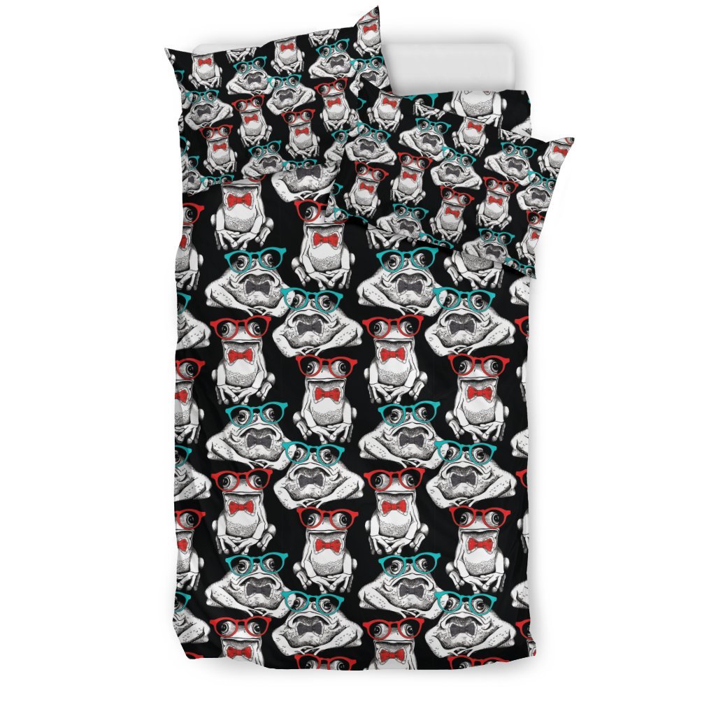 Tuxedo Frog Pattern Print Duvet Cover Bedding Set-grizzshop