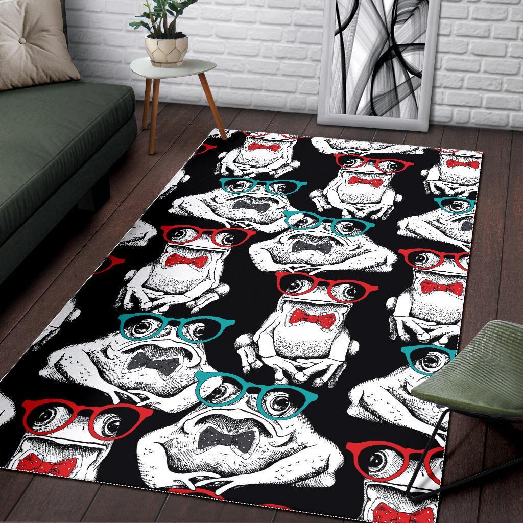 Tuxedo Frog Pattern Print Floor Mat-grizzshop