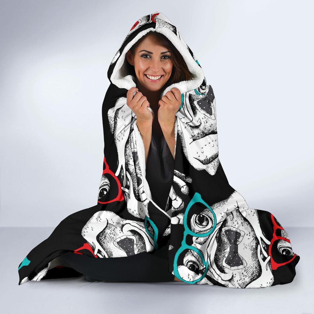 Tuxedo Frog Pattern Print Hooded Blanket-grizzshop