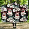 Tuxedo Frog Pattern Print Hooded Blanket-grizzshop