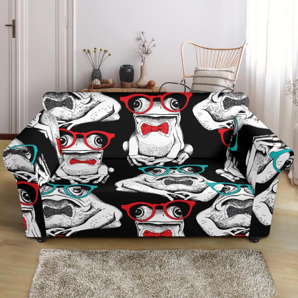 Tuxedo Frog Pattern Print Loveseat Cover-grizzshop