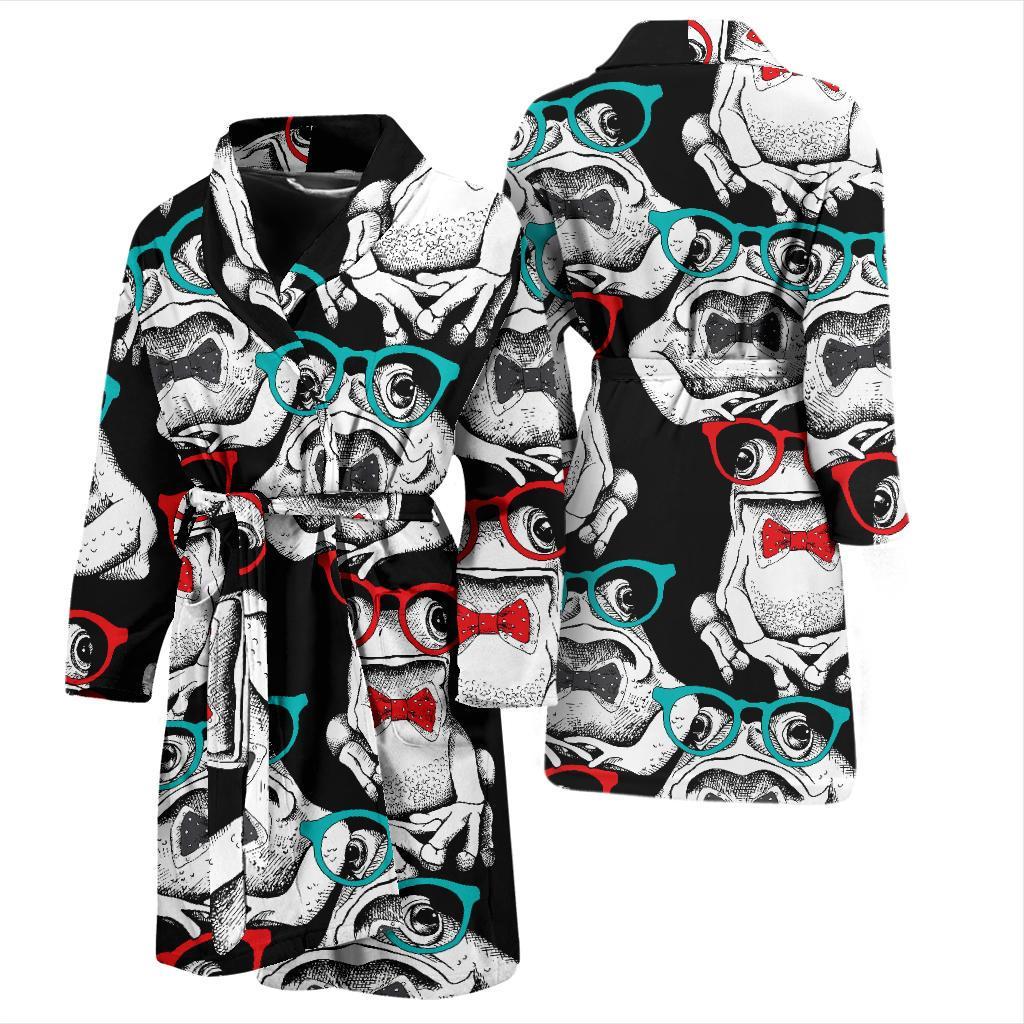 Tuxedo Frog Pattern Print Men Long Robe-grizzshop