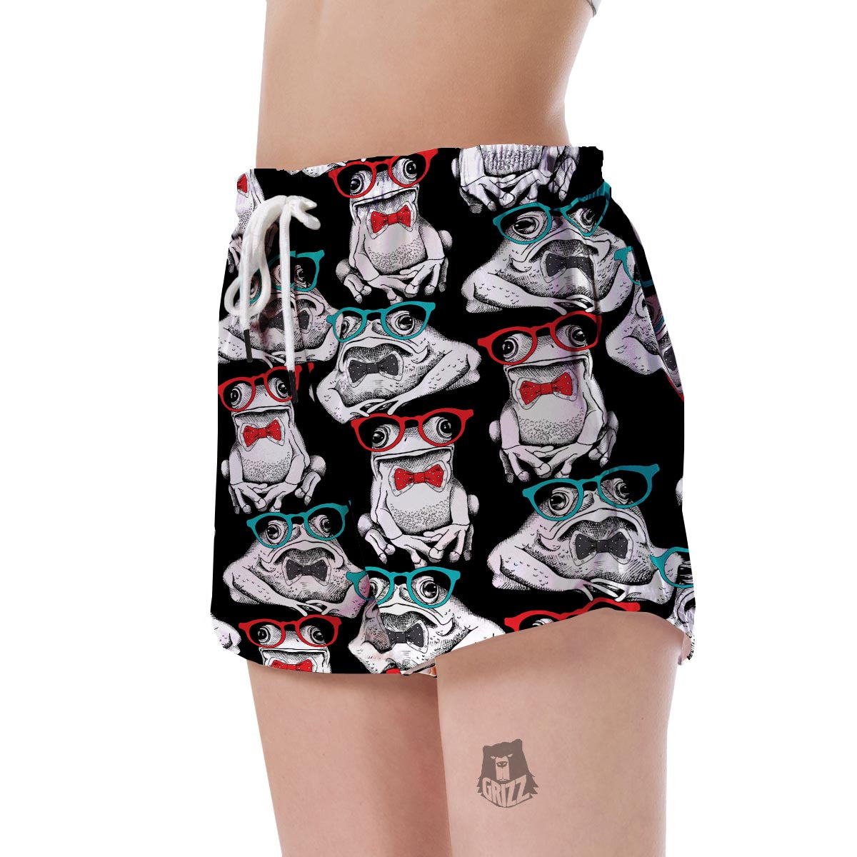 Tuxedo Frog Pattern Print Women's Shorts-grizzshop