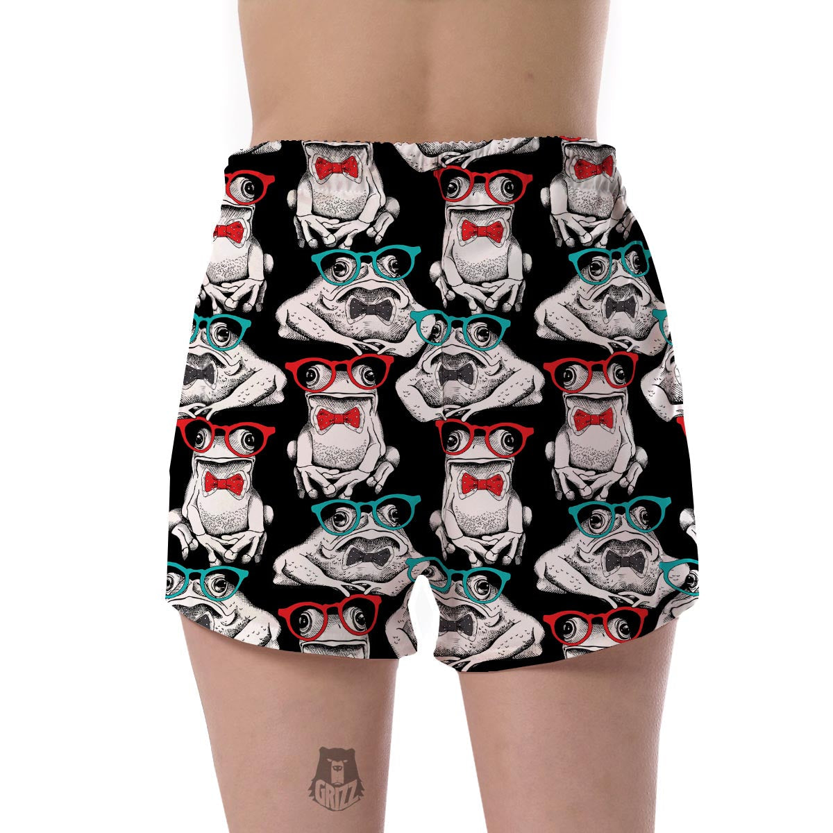 Tuxedo Frog Pattern Print Women's Shorts-grizzshop
