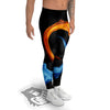 Twin Flame Blue And Red Print Men's Leggings-grizzshop