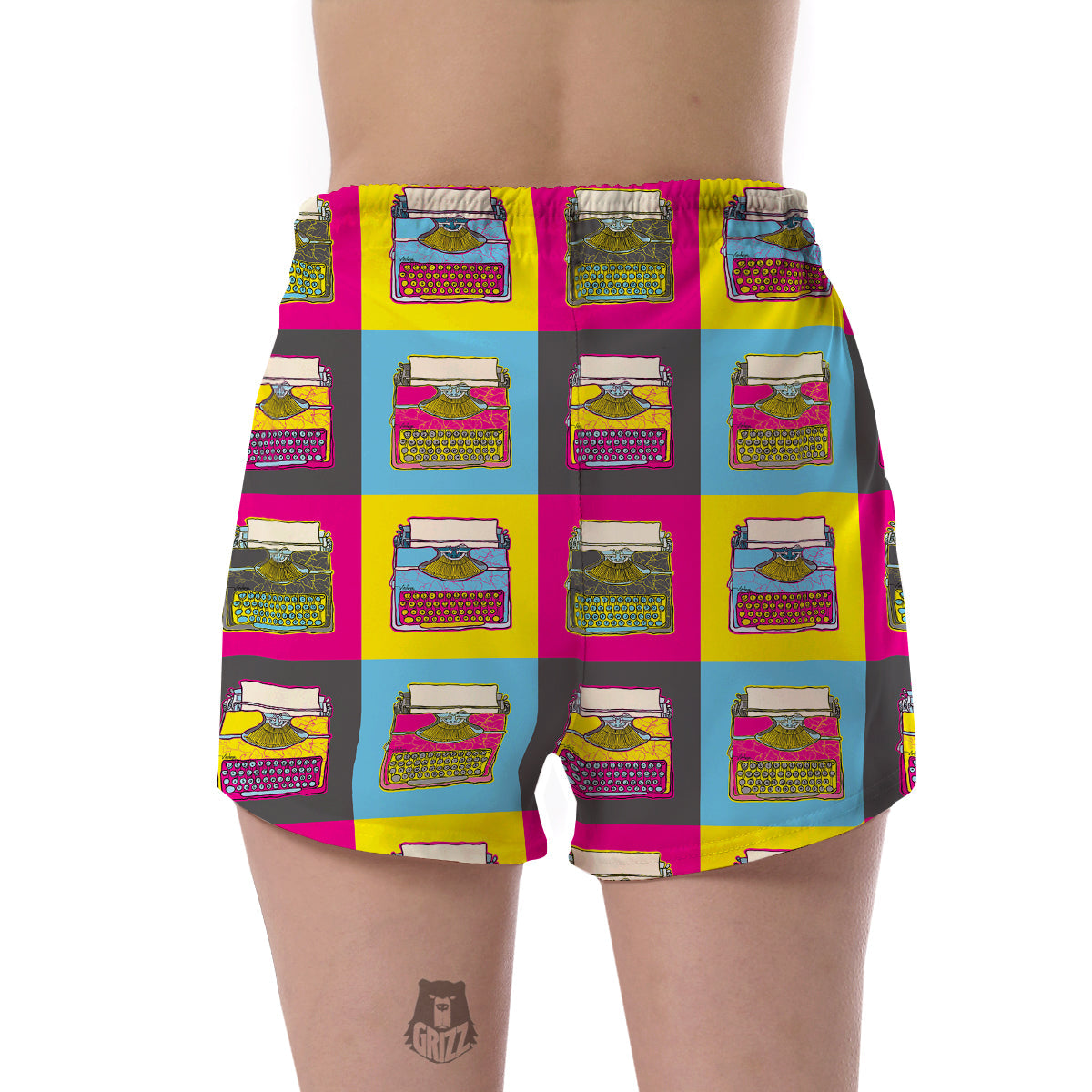 Typewriter Pattern Print Women's Shorts-grizzshop
