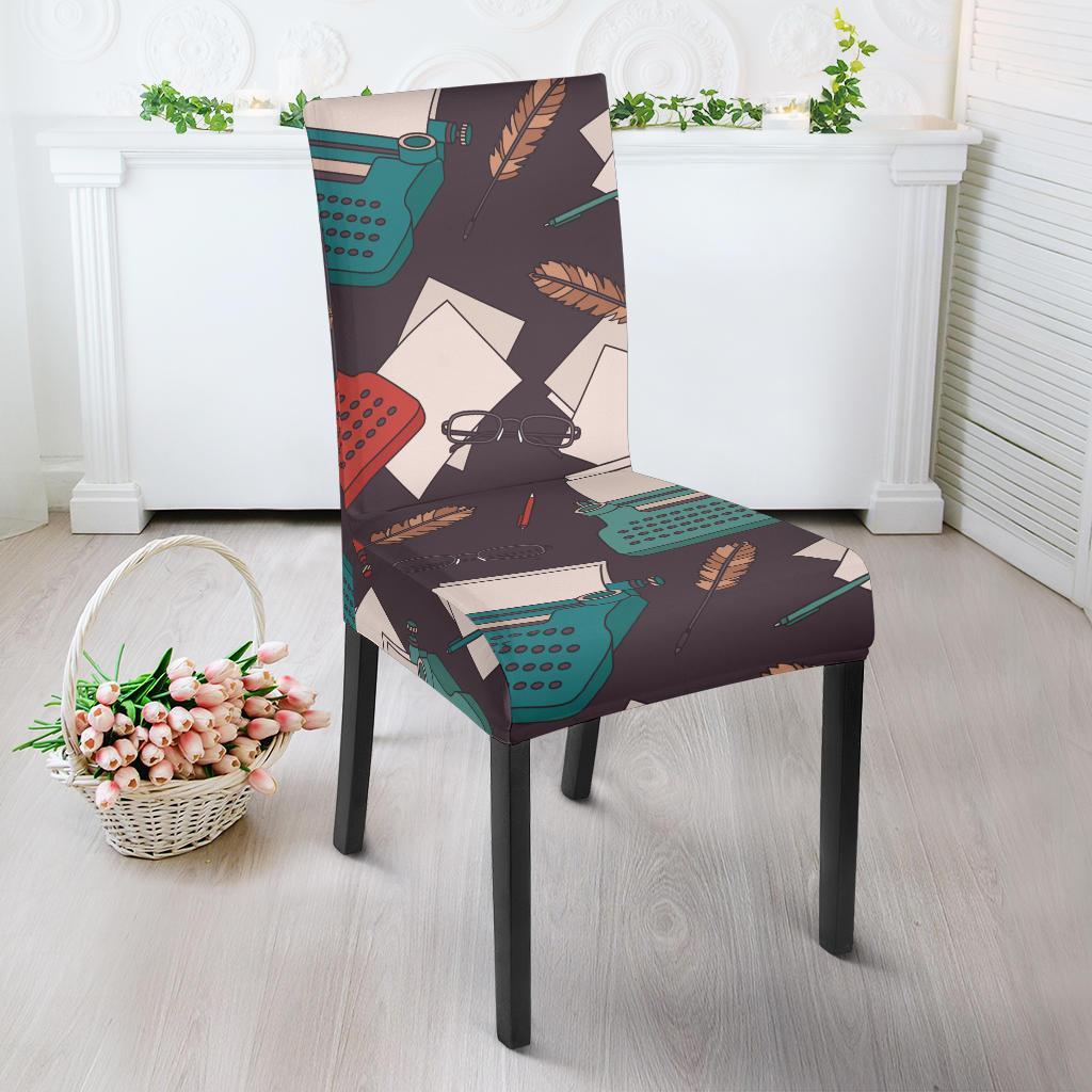 Typewriter Print Pattern Chair Cover-grizzshop