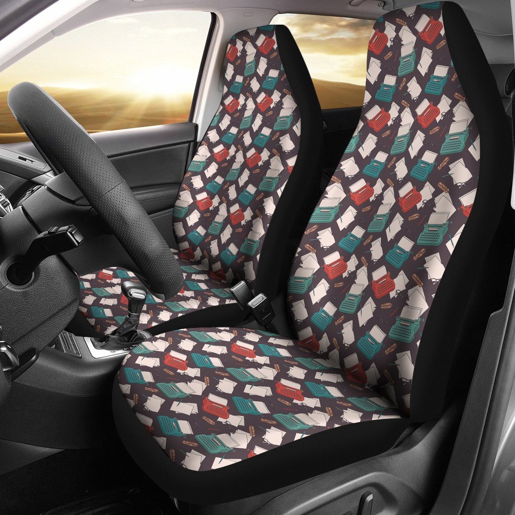 Typewriter Print Pattern Universal Fit Car Seat Cover-grizzshop