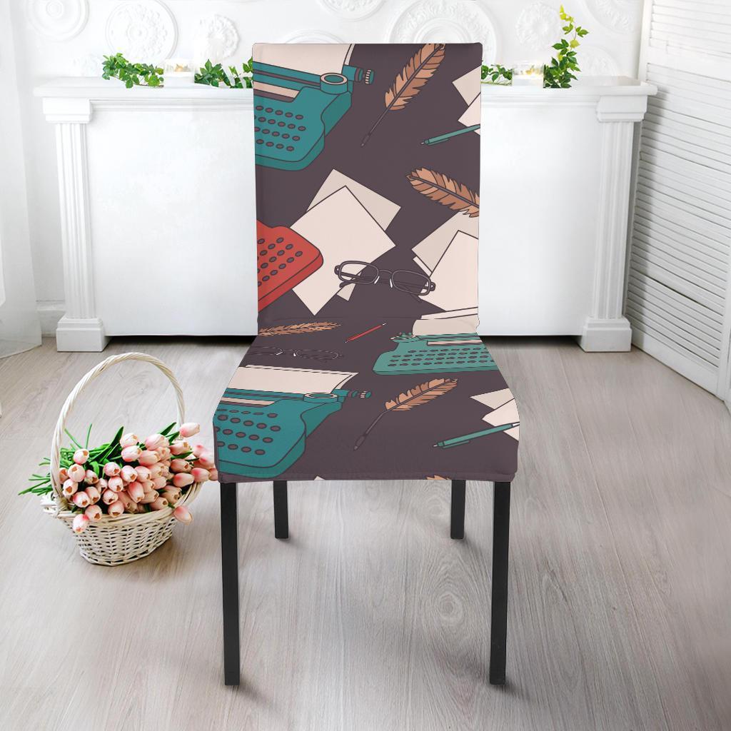 Typewriter Print Pattern Chair Cover-grizzshop