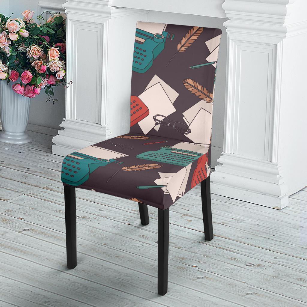 Typewriter Print Pattern Chair Cover-grizzshop