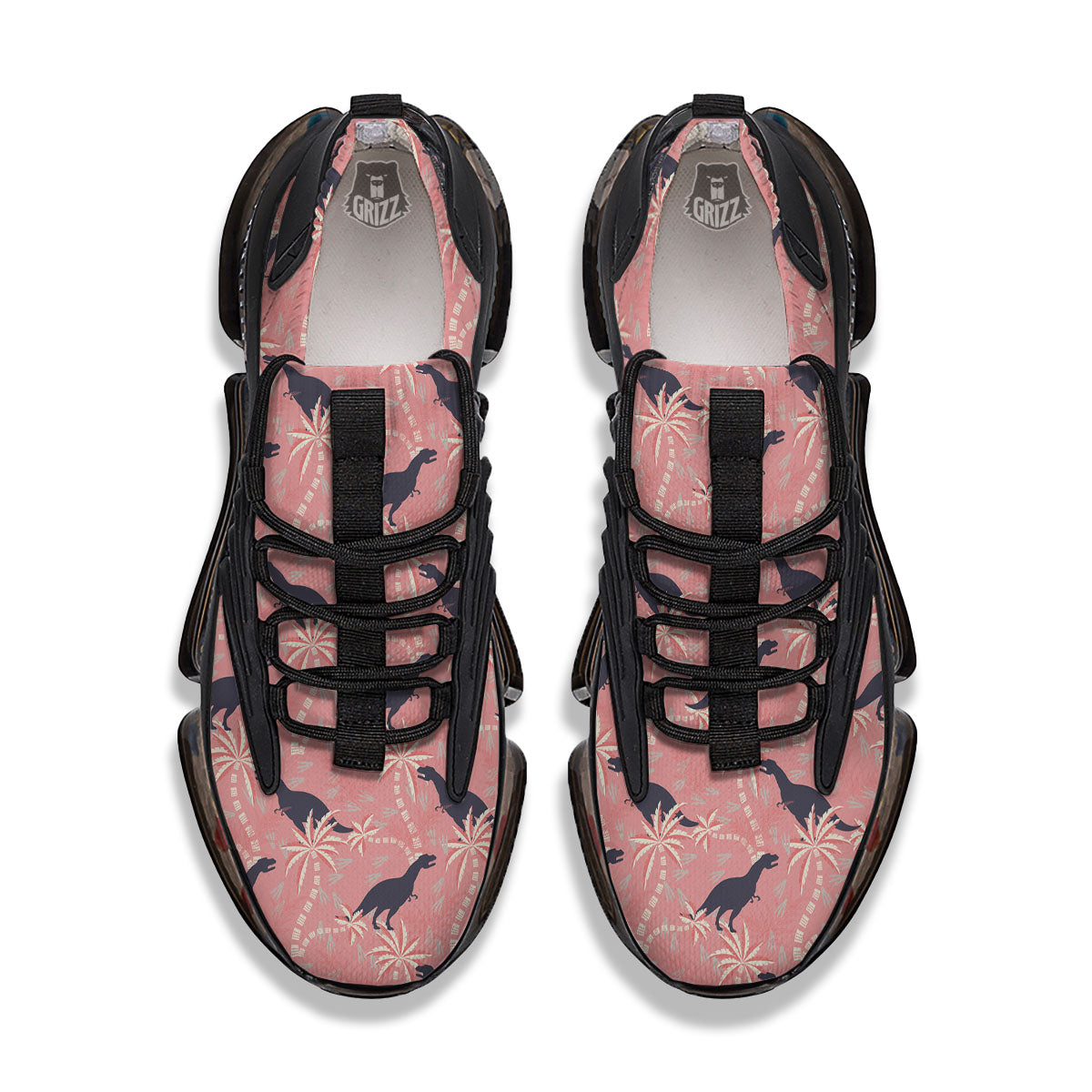 Tyrannosaurus Fossil Print Pattern Black Gym Shoes-grizzshop