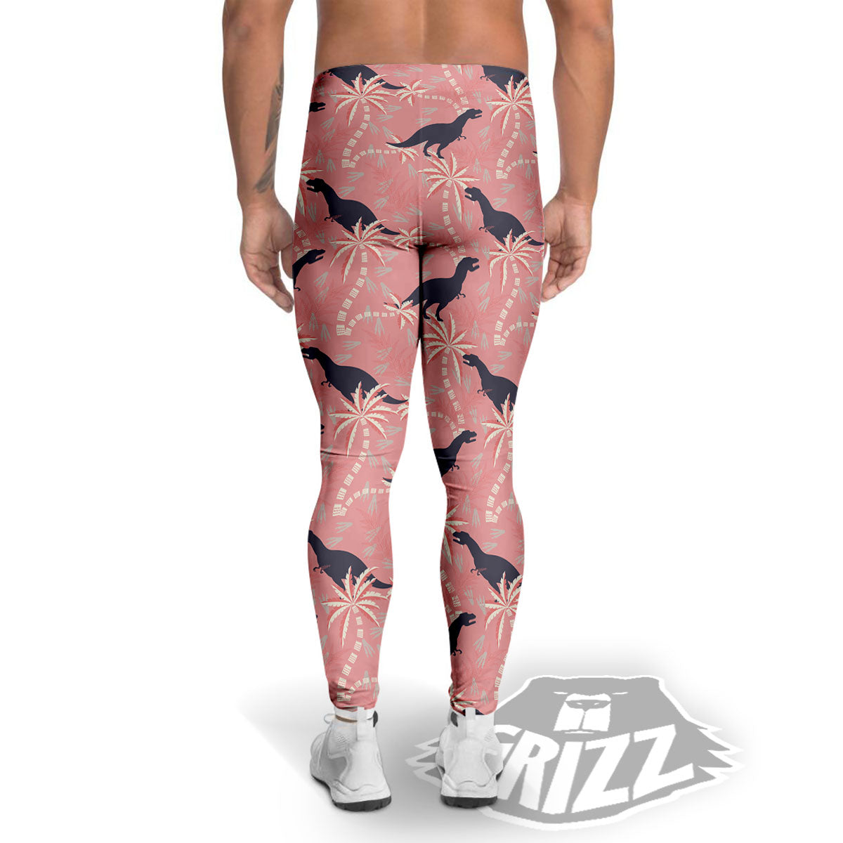 Tyrannosaurus Fossil Print Pattern Men's Leggings-grizzshop