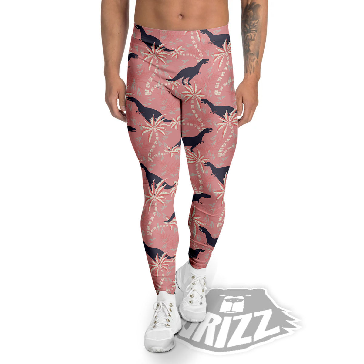 Tyrannosaurus Fossil Print Pattern Men's Leggings-grizzshop