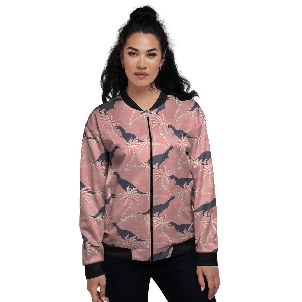 Tyrannosaurus Fossil Print Pattern Women's Bomber Jacket-grizzshop