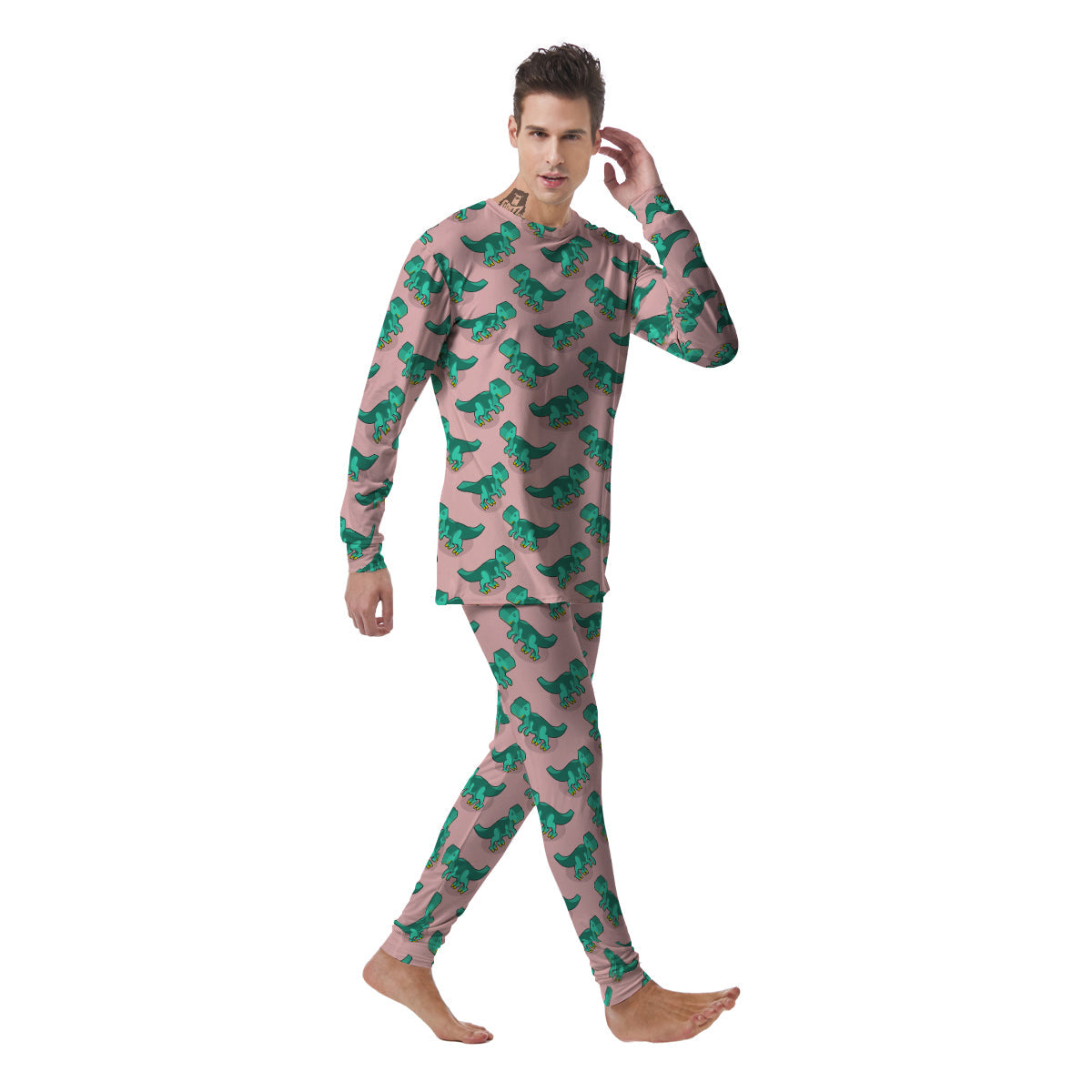 Tyrannosaurus Isometric Print Pattern Men's Pajamas-grizzshop