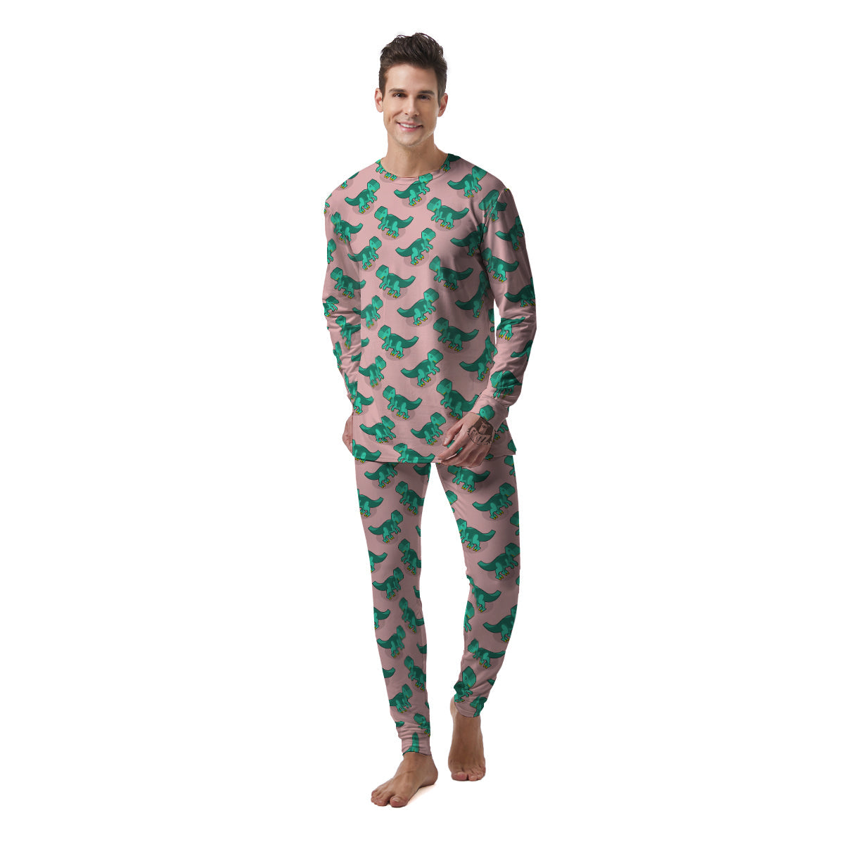 Tyrannosaurus Isometric Print Pattern Men's Pajamas-grizzshop