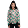 Tyrannosaurus Isometric Print Pattern Women's Bomber Jacket-grizzshop