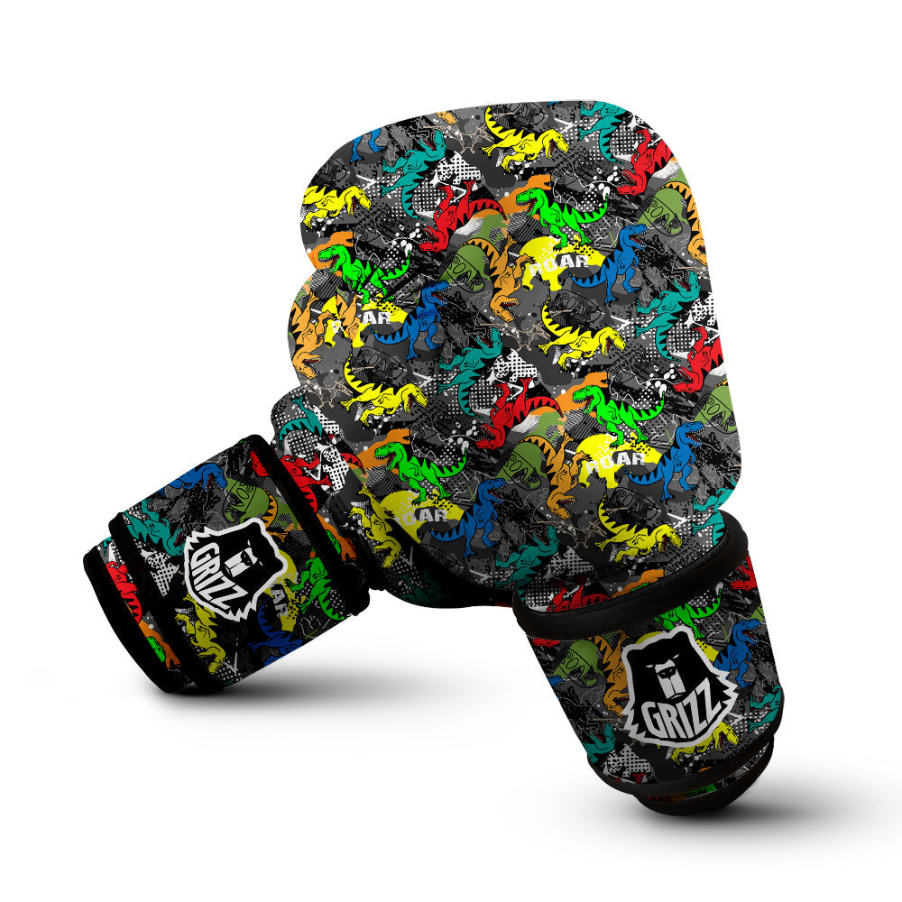 Tyrannosaurus Rex Colorful Print Boxing Gloves-grizzshop