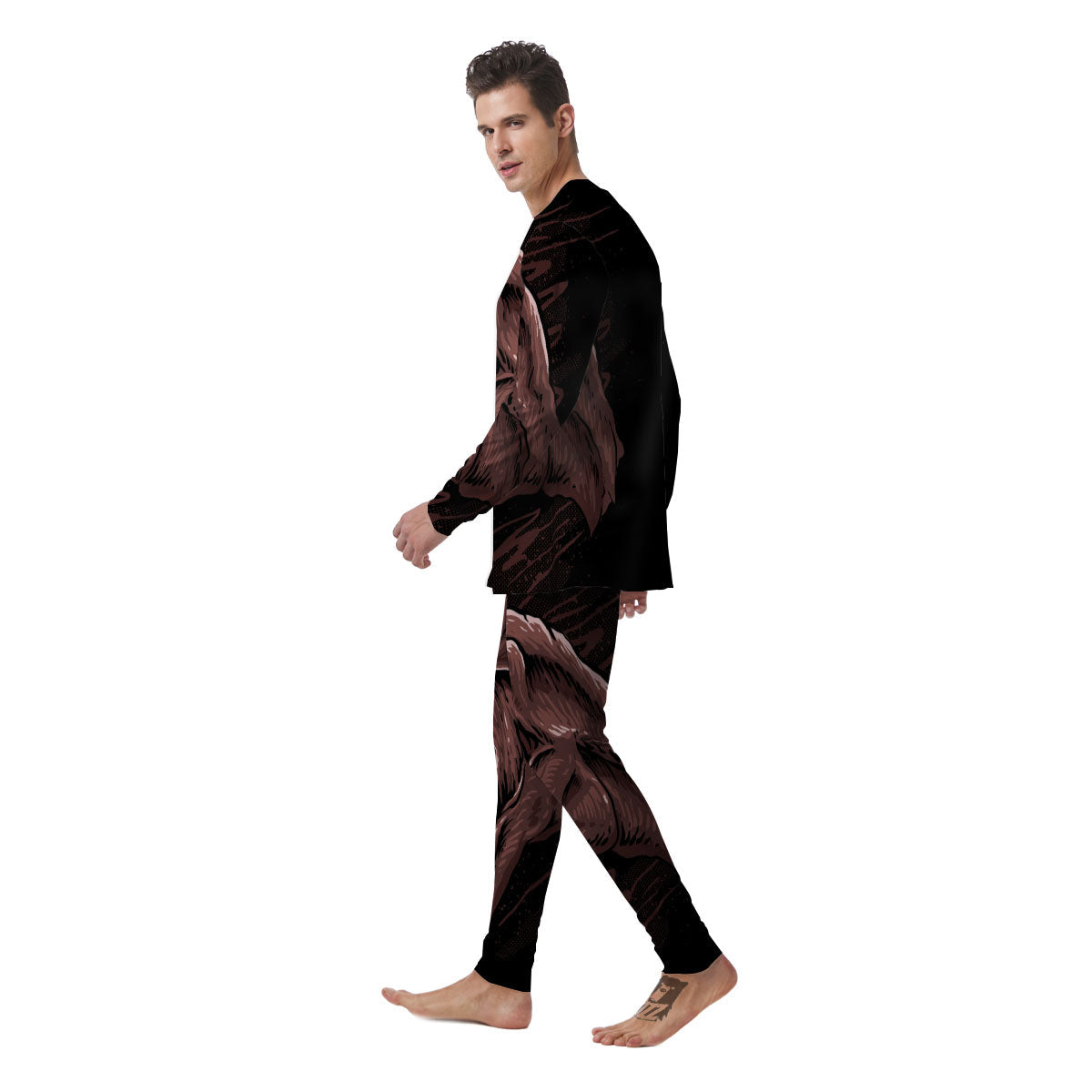 Tyrannosaurus Rex Head Print Men's Pajamas-grizzshop