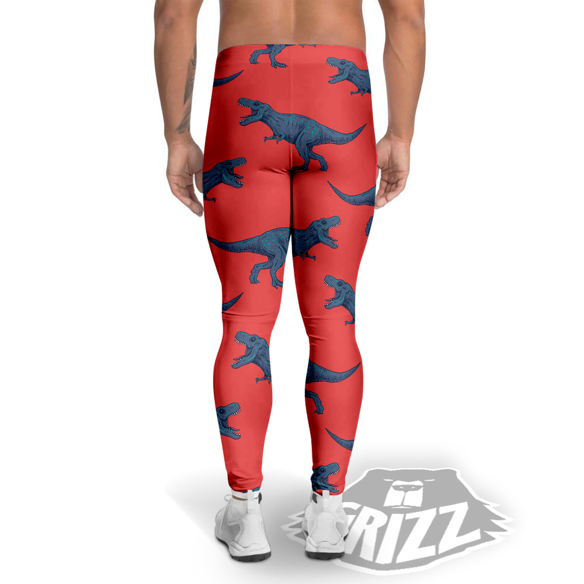 Tyrannosaurus Rex Print Pattern Men's Leggings-grizzshop