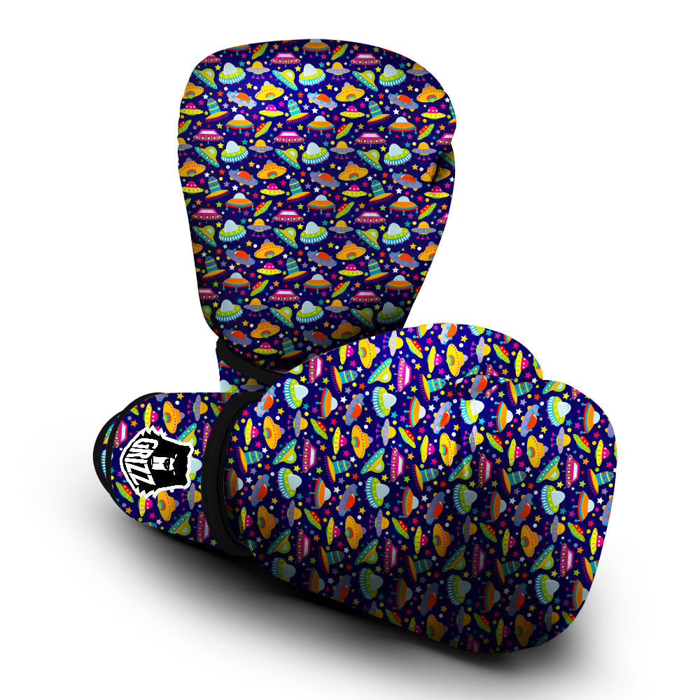 UFO Colorful Print Pattern Boxing Gloves-grizzshop
