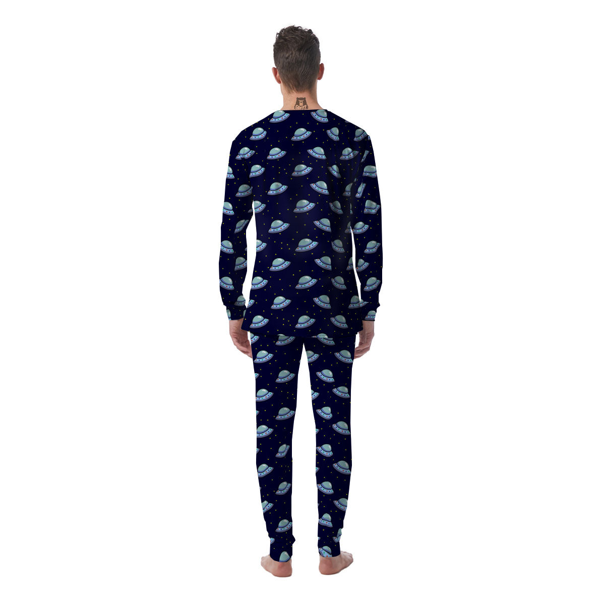 UFO Galaxy Print Pattern Men's Pajamas-grizzshop